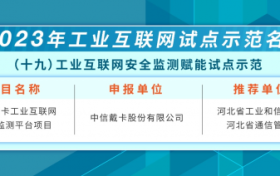 中企通信赋能中信戴卡入选工信部颁发的2023年工业互联网试点示范名单